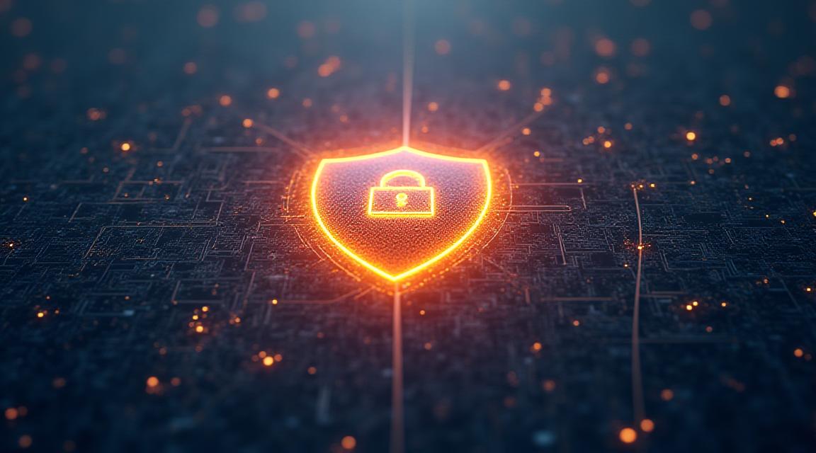 A serene digital landscape representing secure data management